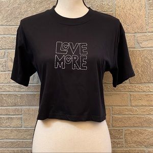 Topshop Love More Crop Tee embroidered